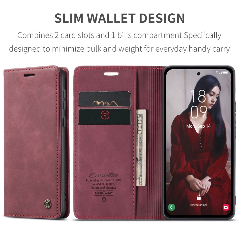 Étui portefeuille mince Samsung Galaxy A35, Rouge