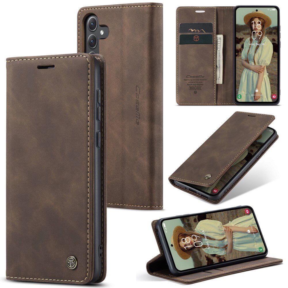Étui portefeuille mince Samsung Galaxy A35, Marron