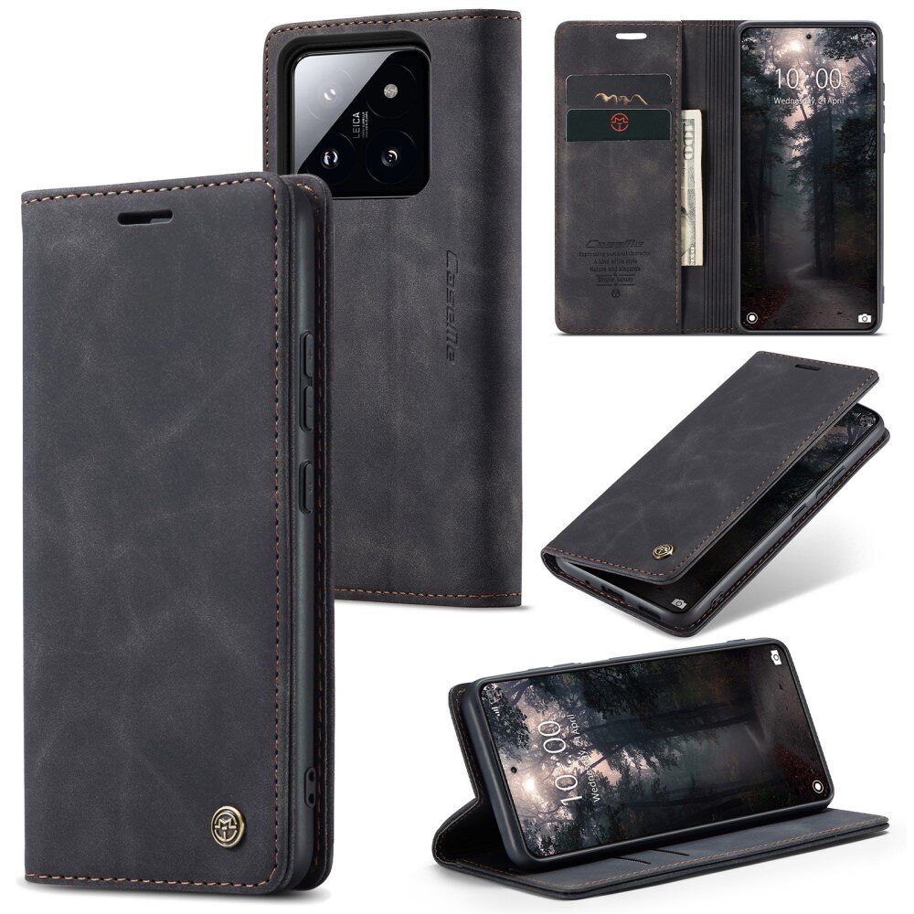Étui portefeuille mince Xiaomi 14, Noir