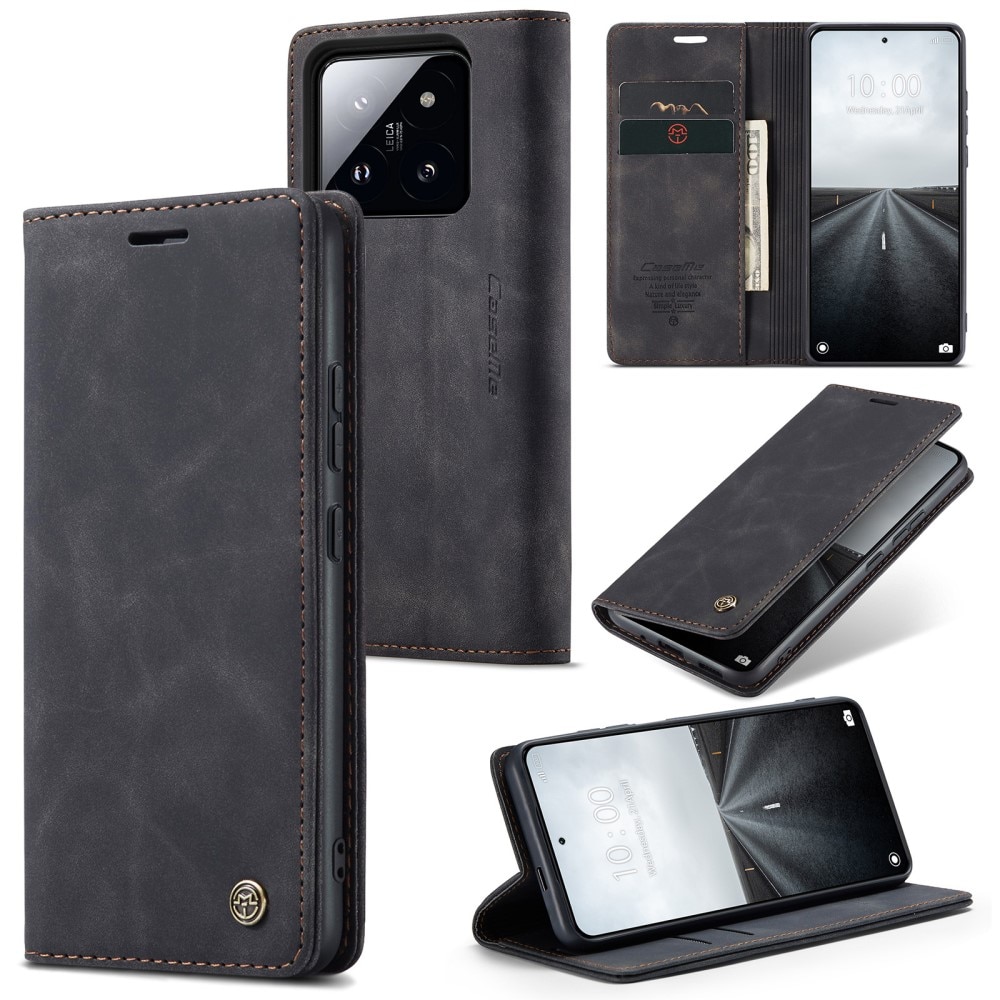 Étui portefeuille mince Xiaomi 14 Pro, Noir