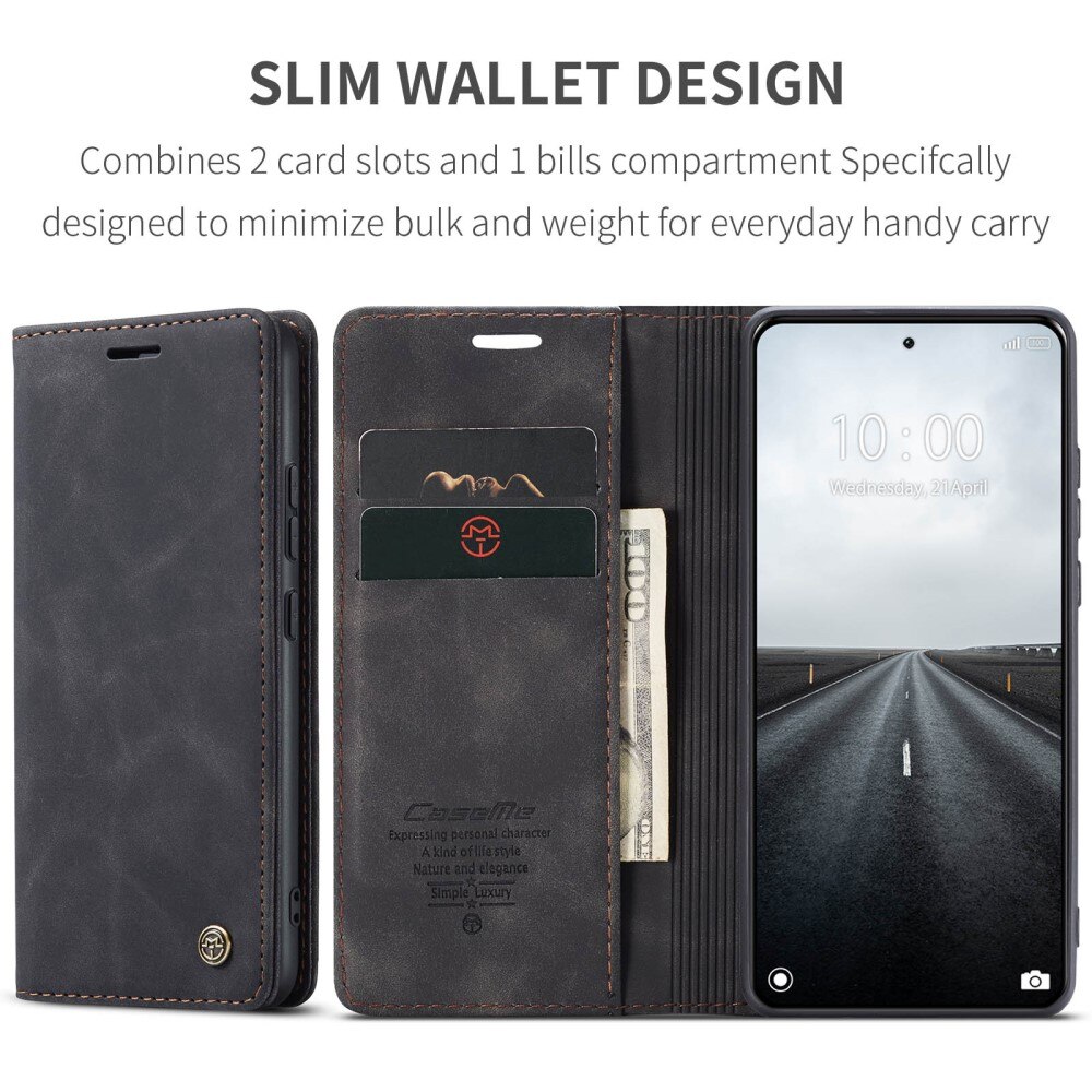 Étui portefeuille mince Xiaomi 14 Pro, Noir