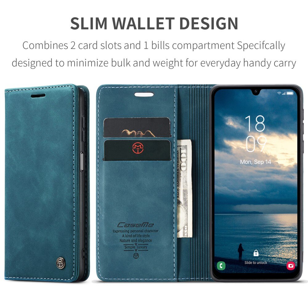 Étui portefeuille mince Samsung Galaxy A25, Bleu