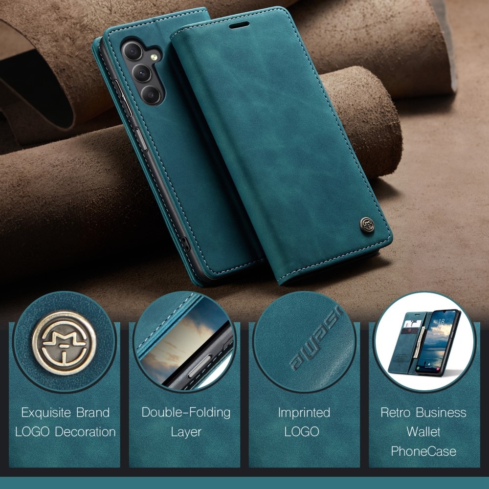 Étui portefeuille mince Samsung Galaxy A25, Bleu
