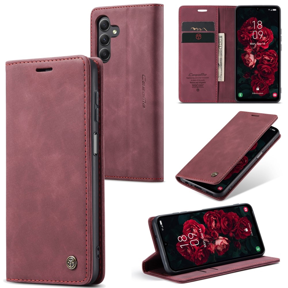 Étui portefeuille mince Samsung Galaxy A25, Rouge