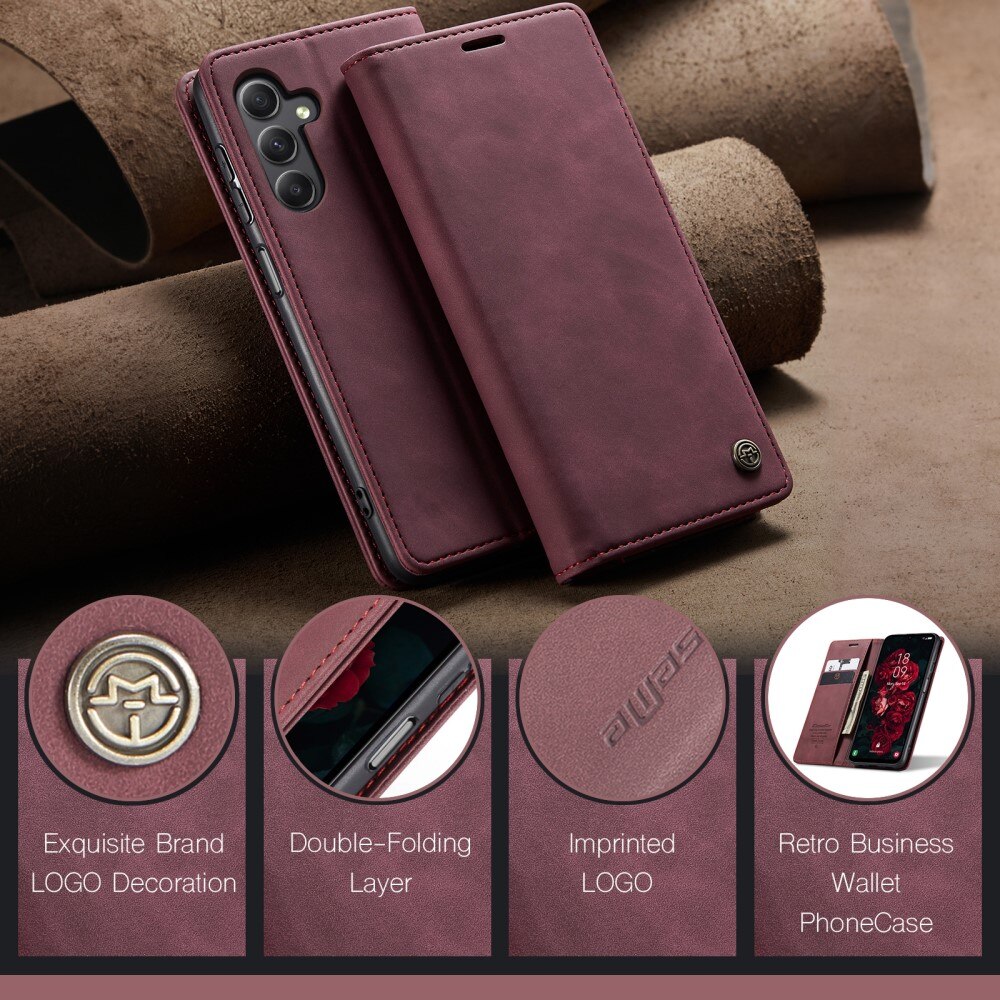 Étui portefeuille mince Samsung Galaxy A25, Rouge