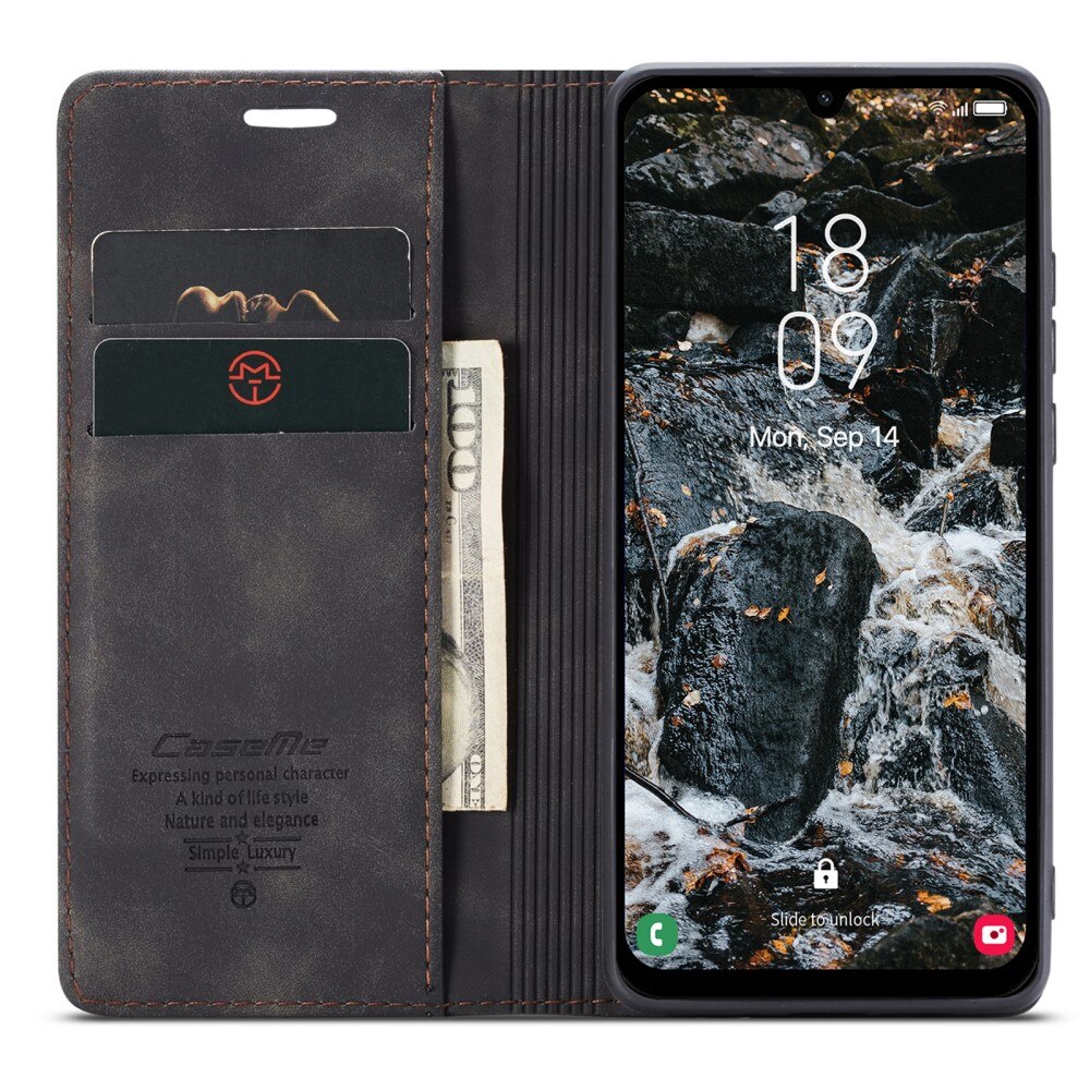 Étui portefeuille mince Samsung Galaxy A25, Noir