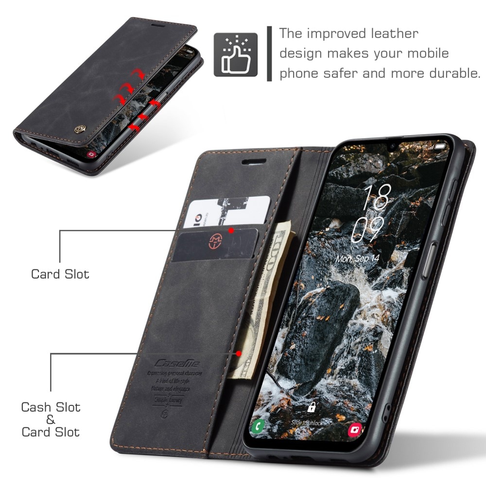 Étui portefeuille mince Samsung Galaxy A25, Noir