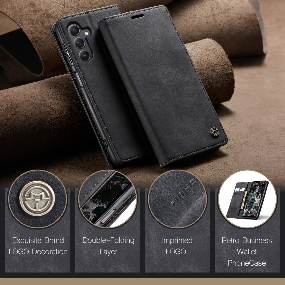 Étui portefeuille mince Samsung Galaxy A25, Noir
