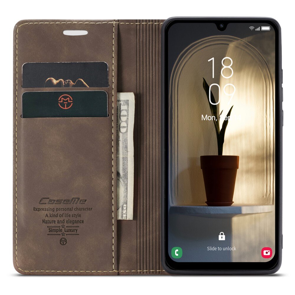 Étui portefeuille mince Samsung Galaxy A25, Marron