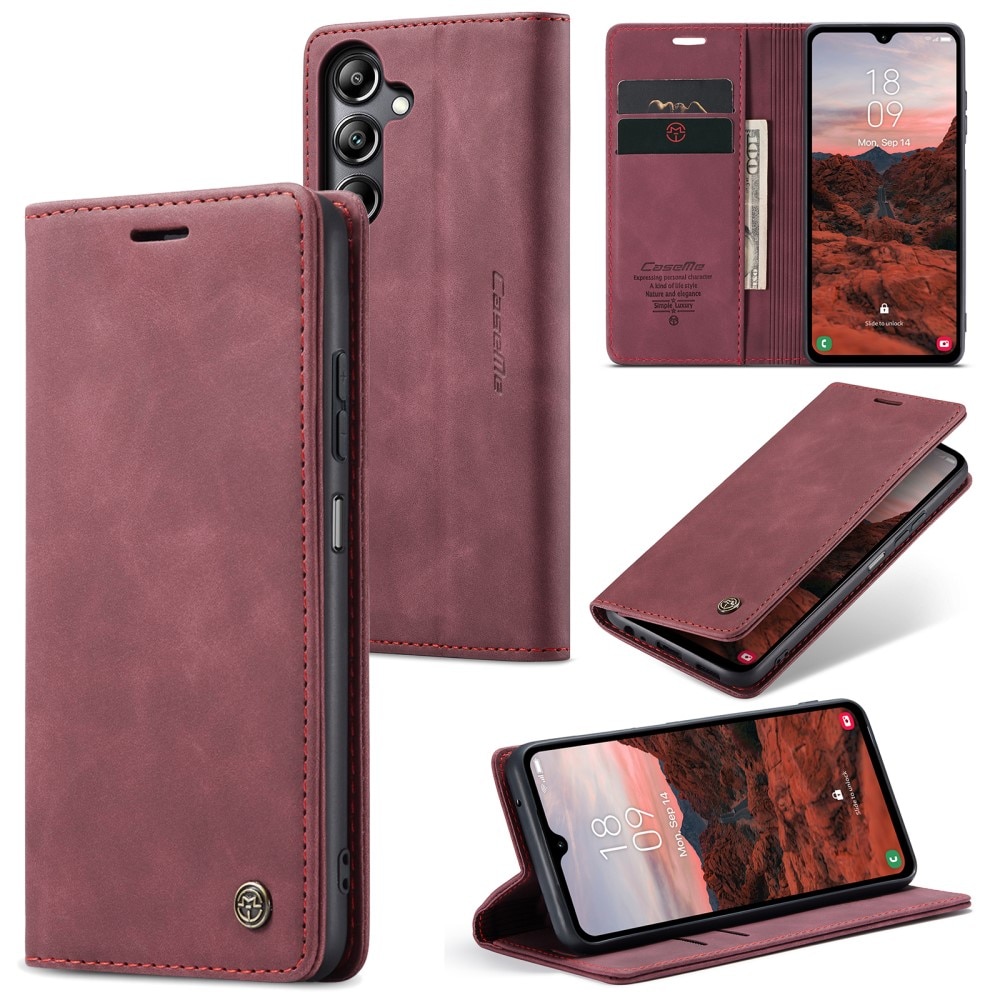 Étui portefeuille mince Samsung Galaxy A05s, Rouge