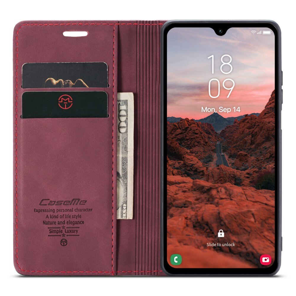 Étui portefeuille mince Samsung Galaxy A05s, rouge