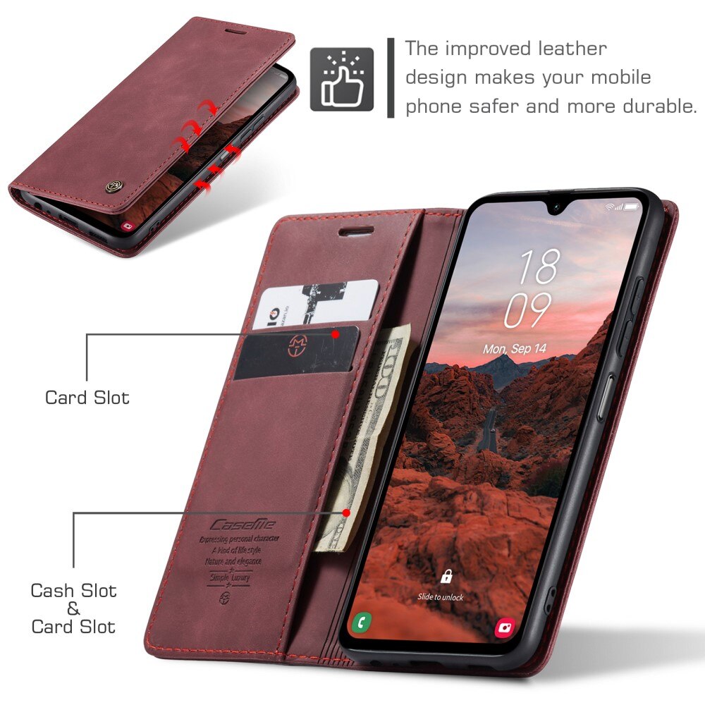 Étui portefeuille mince Samsung Galaxy A05s, Rouge