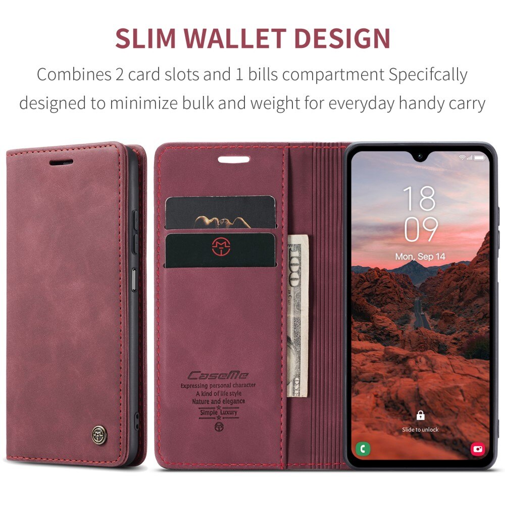 Étui portefeuille mince Samsung Galaxy A05s, Rouge