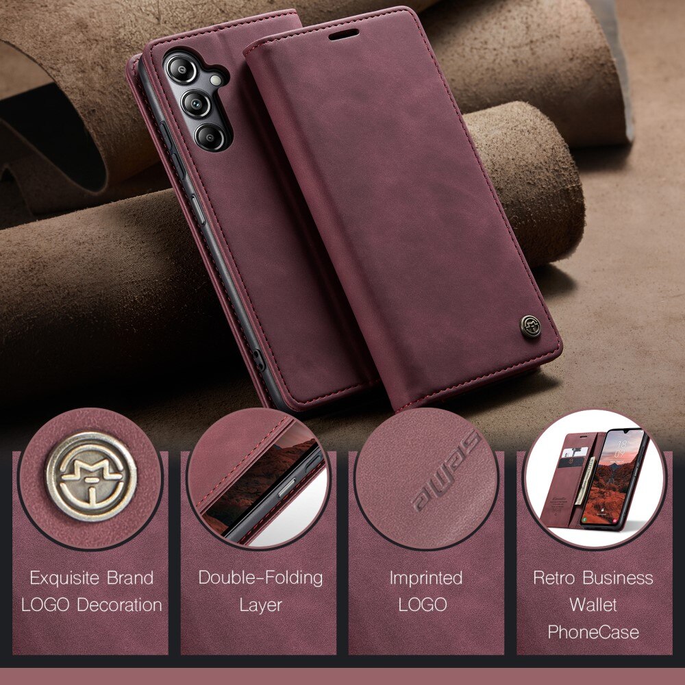Étui portefeuille mince Samsung Galaxy A05s, Rouge