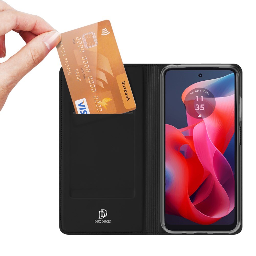 Étui portefeuille Skin Pro Series Motorola Moto E14, Noir