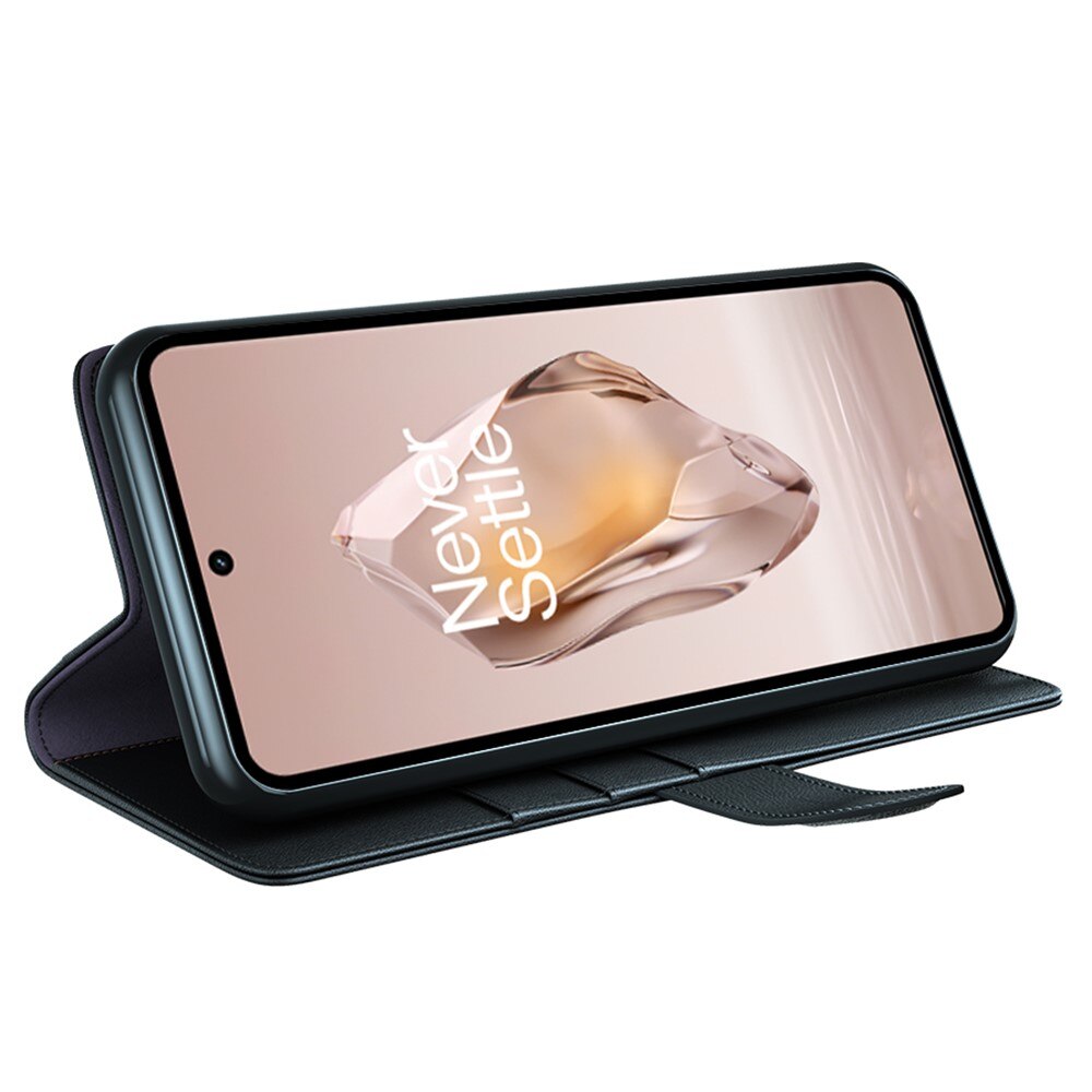 Étui en cuir veritable  OnePlus 12R, Noir