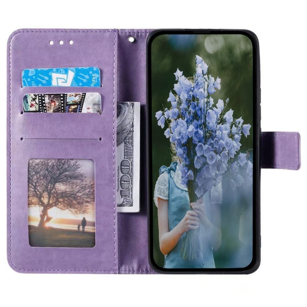 Étui en cuir Mandala Sony Xperia 10 VI, violet