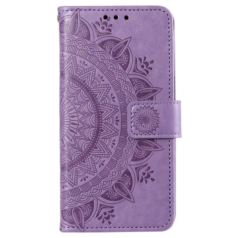 Étui en cuir Mandala Sony Xperia 10 VI, violet