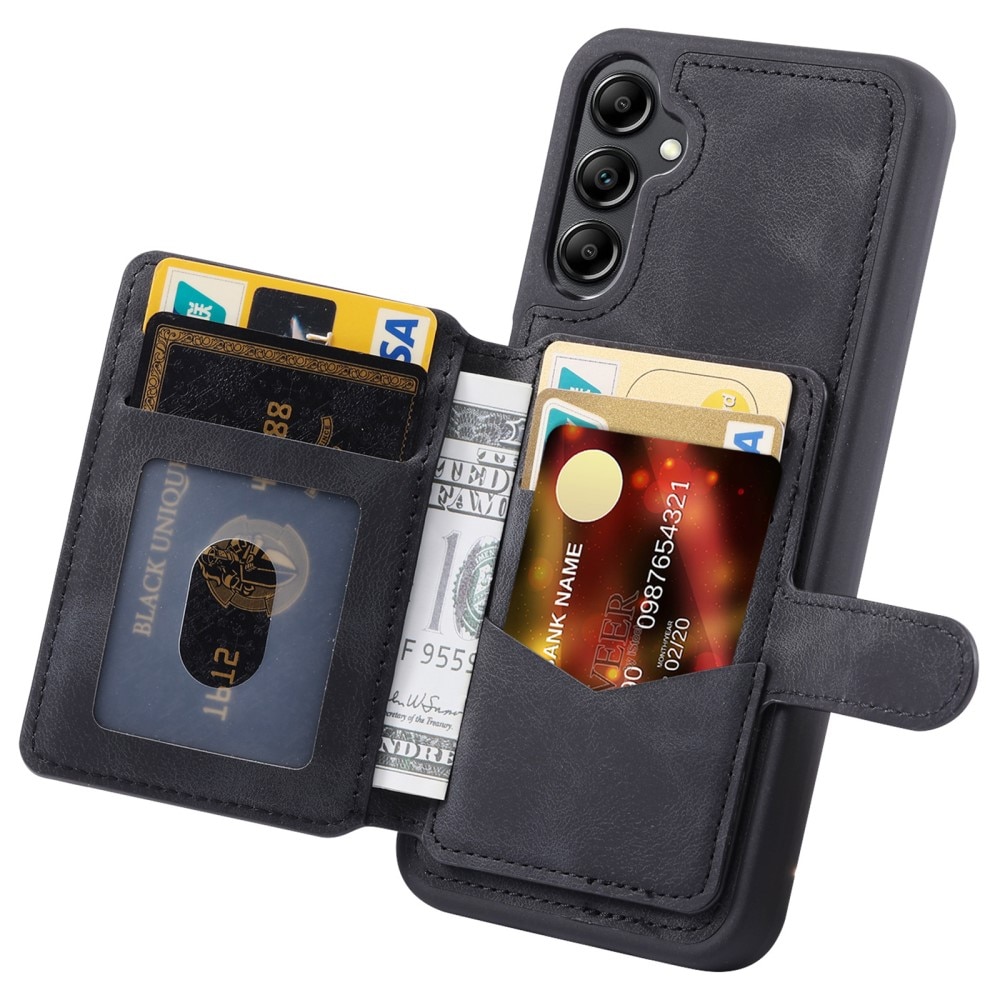 Coque porte-cartes Multi-slot anti-RFID Samsung Galaxy A15, noir
