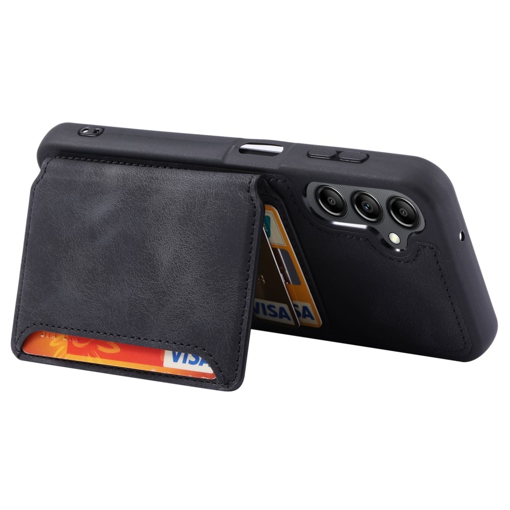 Coque porte-cartes Multi-slot anti-RFID Samsung Galaxy A55, noir