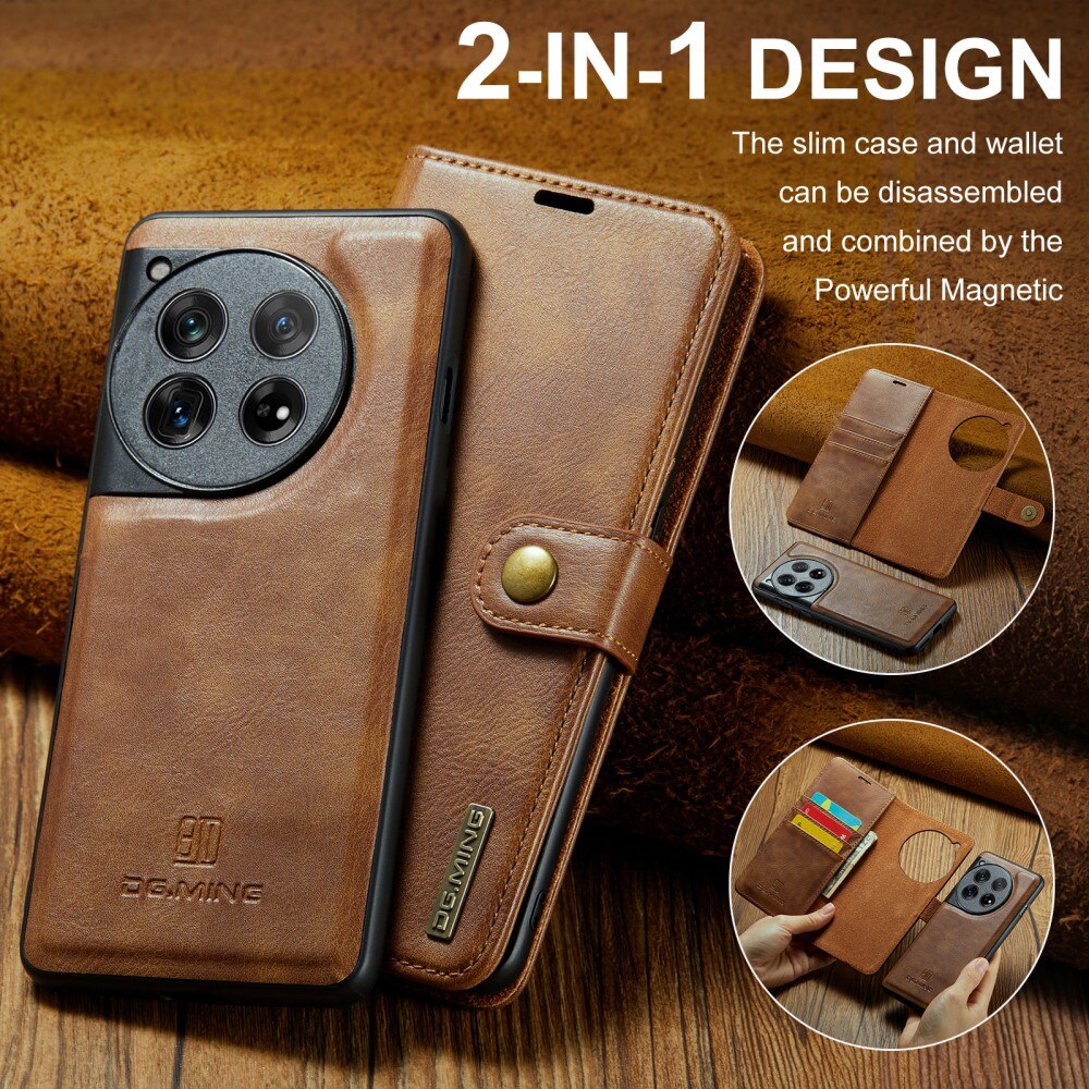Étui portefeuille Magnet Wallet  OnePlus 12, Cognac