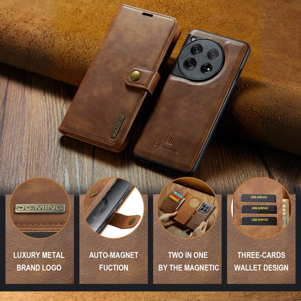 Étui portefeuille Magnet Wallet  OnePlus 12, Cognac