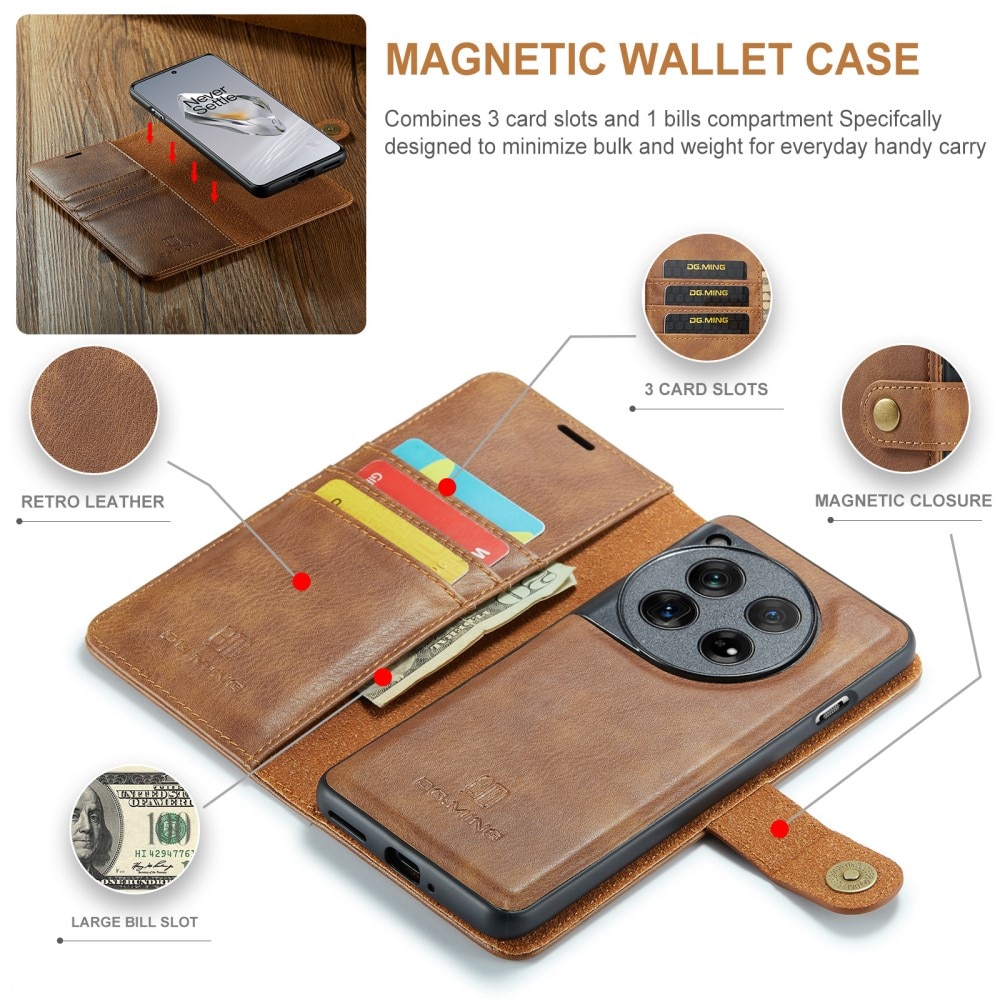 Étui portefeuille Magnet Wallet  OnePlus 12, Cognac