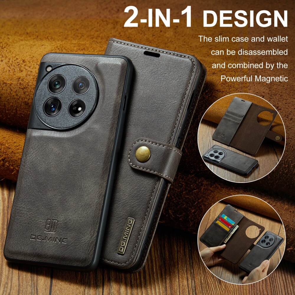 Étui portefeuille Magnet Wallet  OnePlus 12, Brown