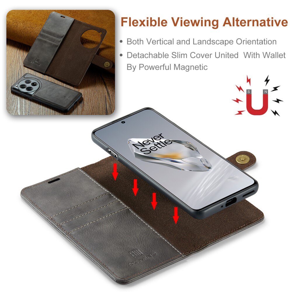 Étui portefeuille Magnet Wallet  OnePlus 12, Brown
