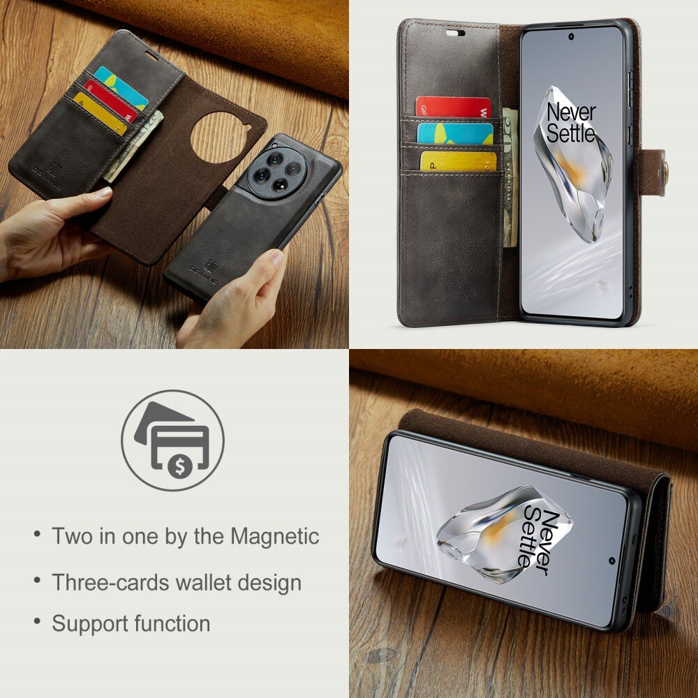 Étui portefeuille Magnet Wallet  OnePlus 12, Brown