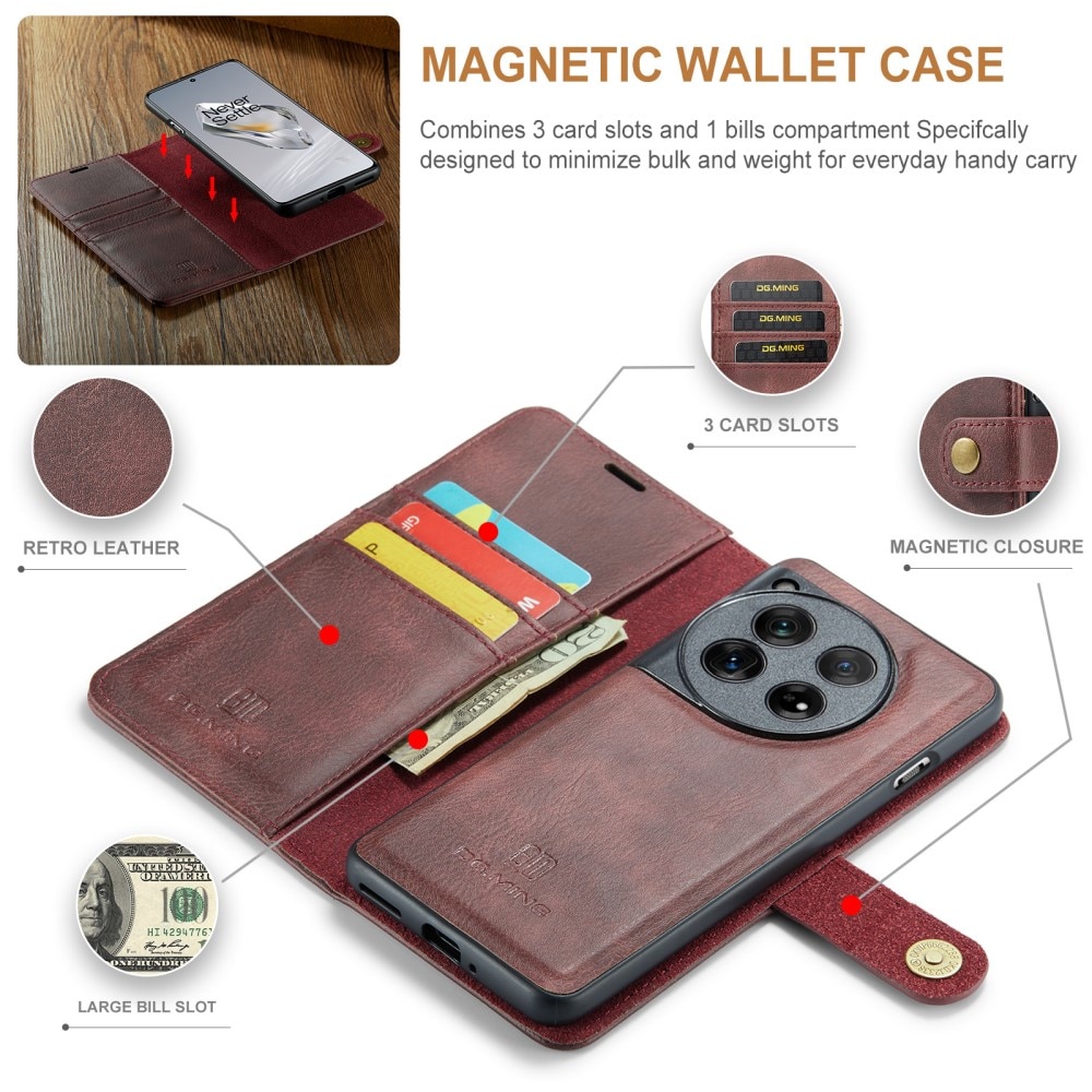 Étui portefeuille Magnet Wallet  OnePlus 12, Red
