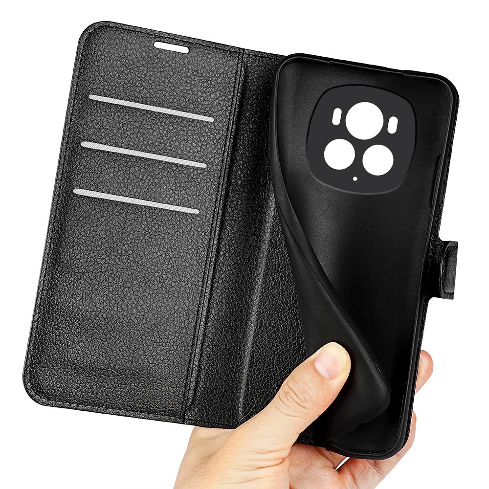 Coque portefeuille Honor Magic6 Pro, Noir