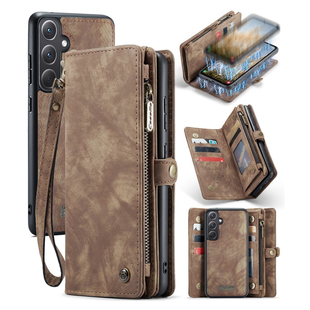 Étui portefeuille multi-cartes Samsung Galaxy A35, Marron