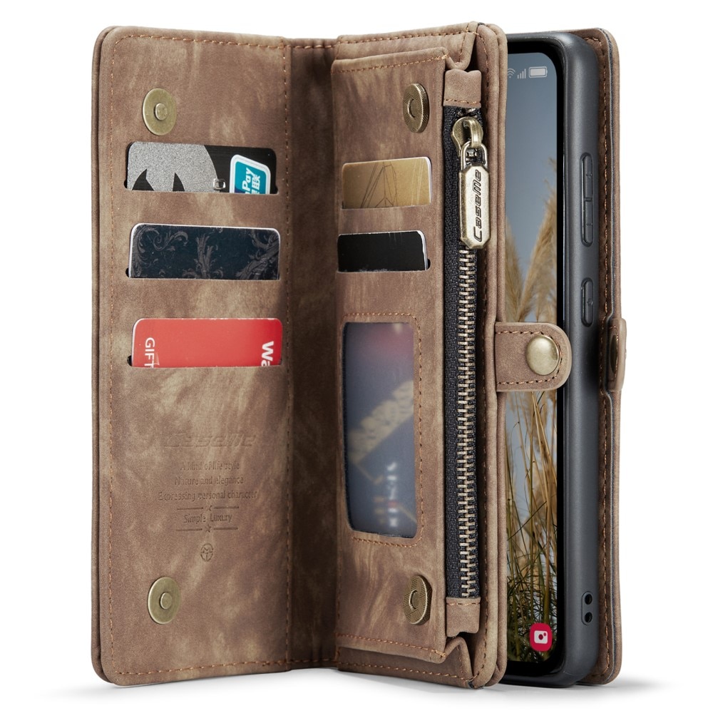 Étui portefeuille multi-cartes Samsung Galaxy A35, Marron