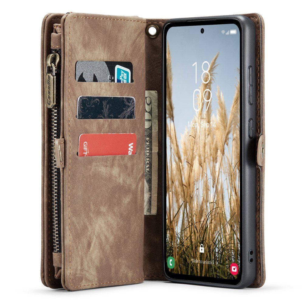 Étui portefeuille multi-cartes Samsung Galaxy A35, Marron