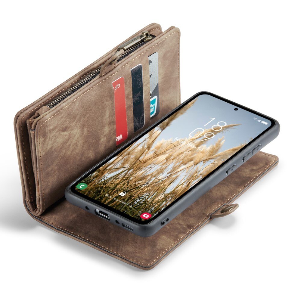 Étui portefeuille multi-cartes Samsung Galaxy A35, Marron