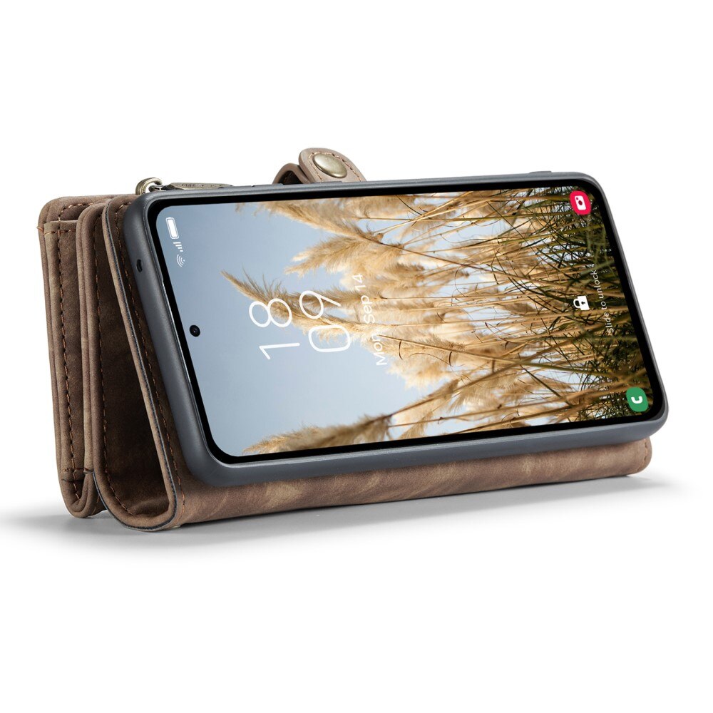 Étui portefeuille multi-cartes Samsung Galaxy A35, Marron