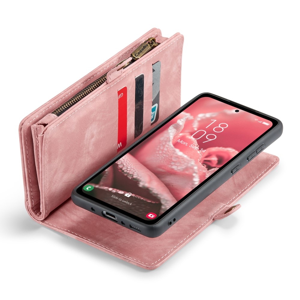 Étui portefeuille multi-cartes Samsung Galaxy A35, rose