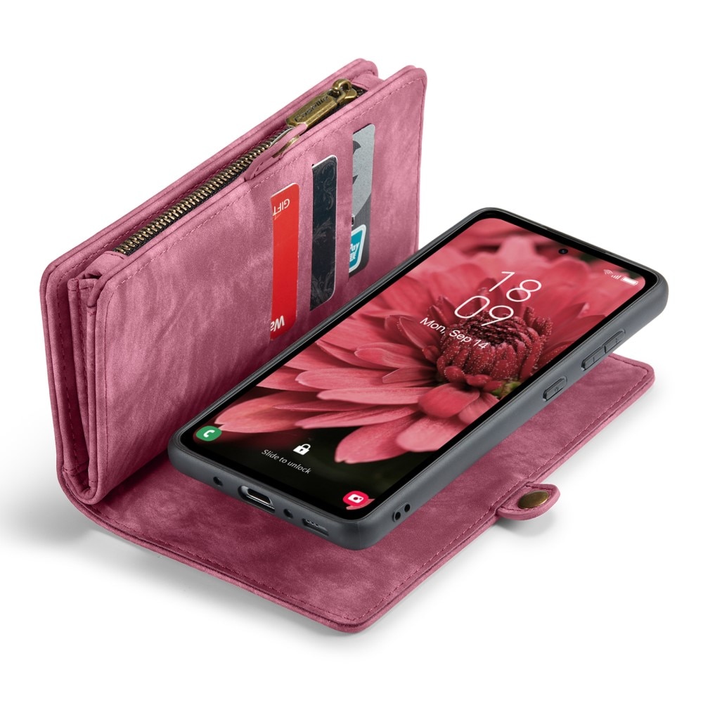 Étui portefeuille multi-cartes Samsung Galaxy A35, rouge