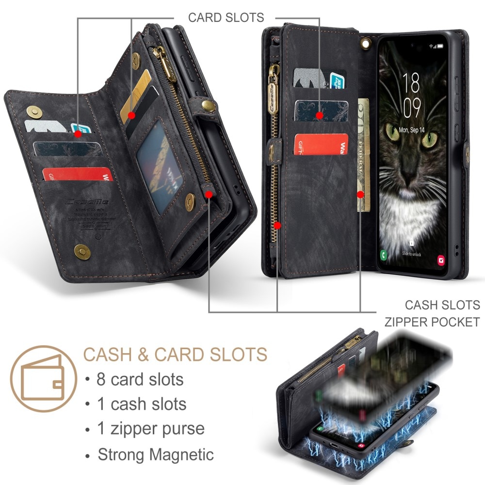 Étui portefeuille multi-cartes Samsung Galaxy A35, Gris