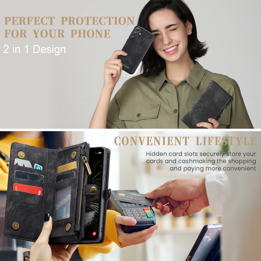 Étui portefeuille multi-cartes Samsung Galaxy A35, Gris