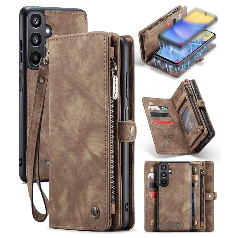 Étui portefeuille multi-cartes Samsung Galaxy A05s, Marron