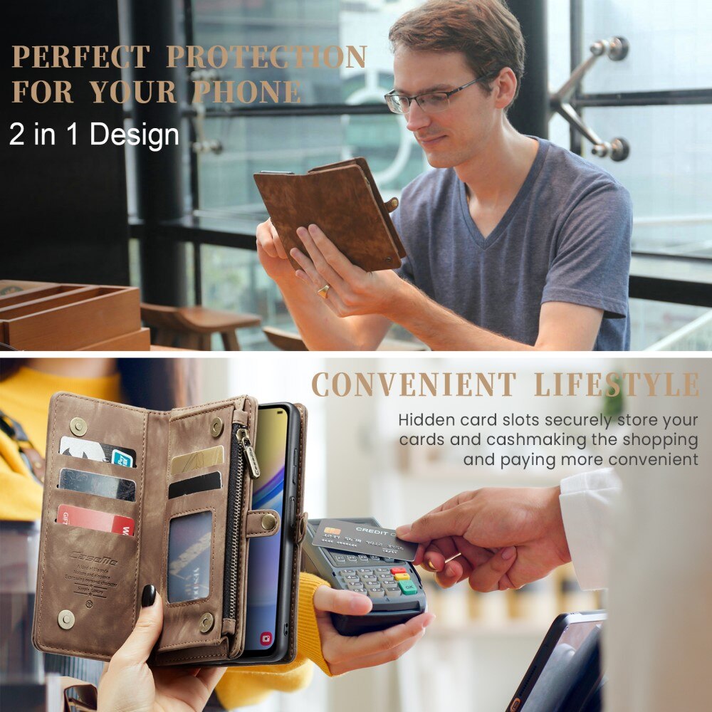 Étui portefeuille multi-cartes Samsung Galaxy A15, Marron