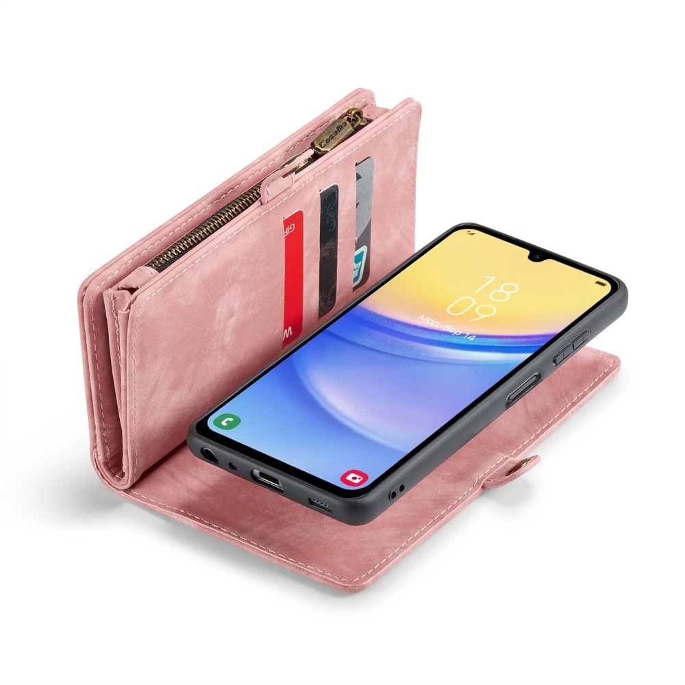 Étui portefeuille multi-cartes Samsung Galaxy A15, rose