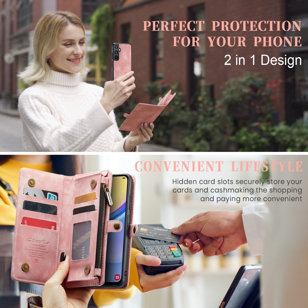 Étui portefeuille multi-cartes Samsung Galaxy A15, Rose