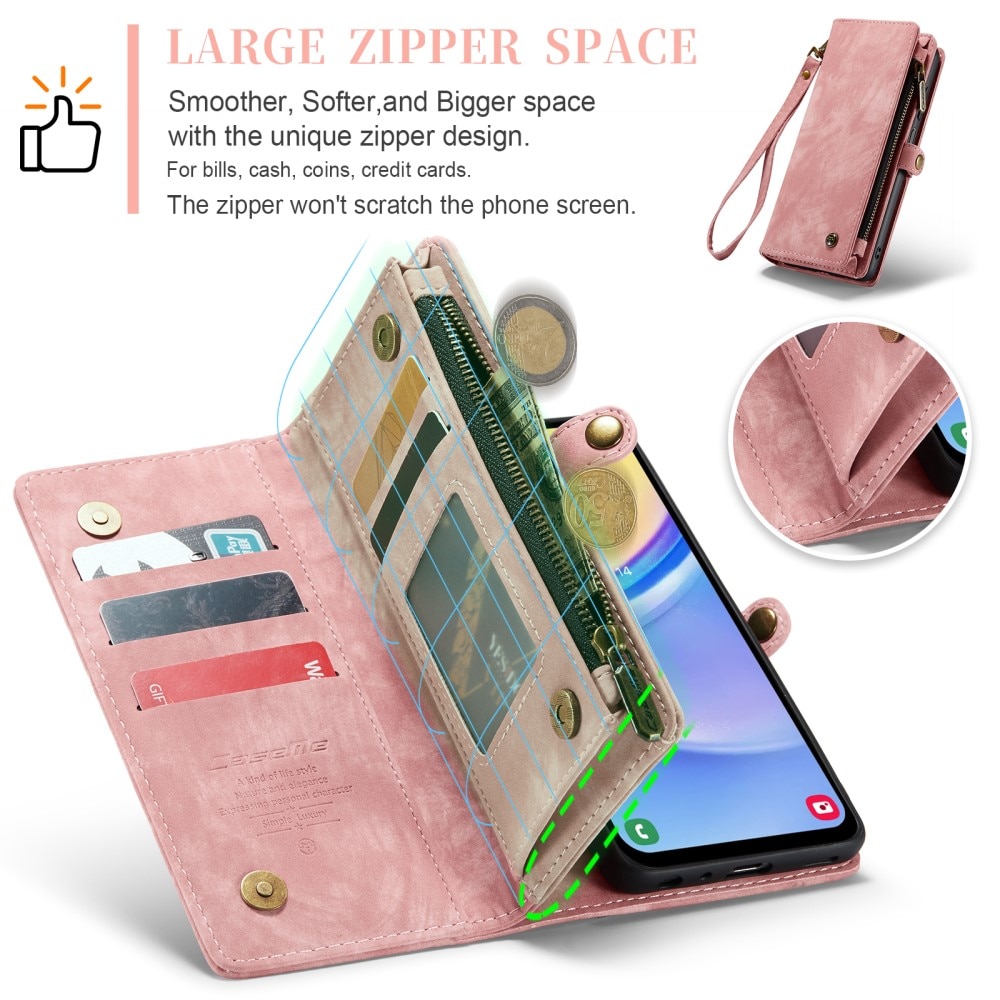 Étui portefeuille multi-cartes Samsung Galaxy A15, Rose