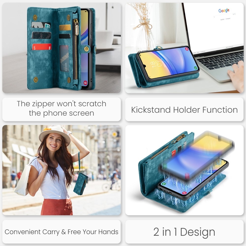Étui portefeuille multi-cartes Samsung Galaxy A15, Bleu