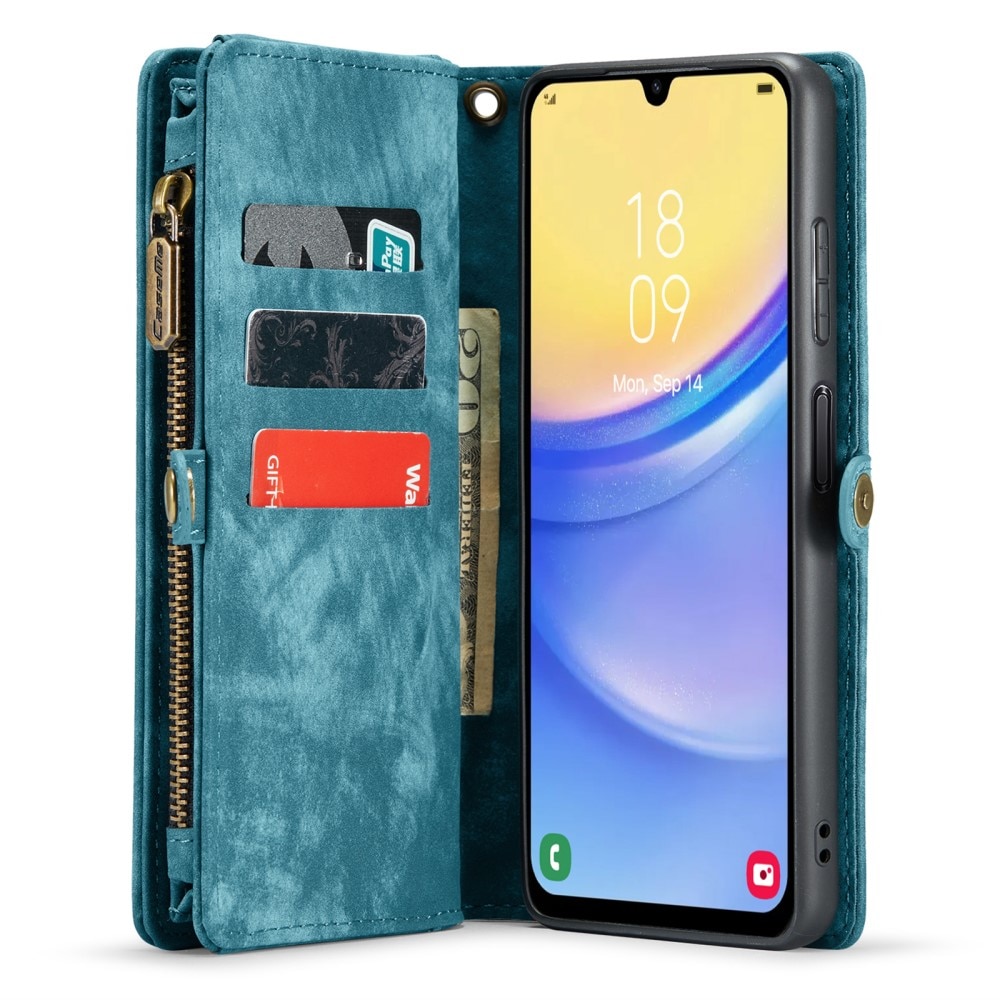 Étui portefeuille multi-cartes Samsung Galaxy A15, bleu