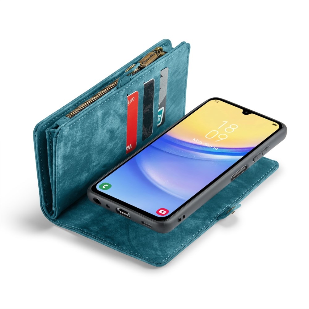 Étui portefeuille multi-cartes Samsung Galaxy A15, bleu