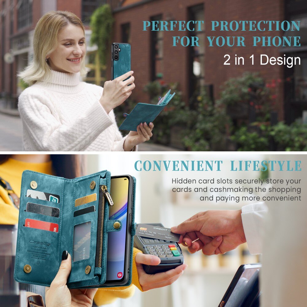 Étui portefeuille multi-cartes Samsung Galaxy A15, Bleu